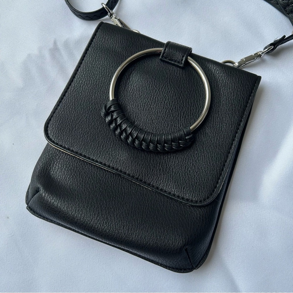 Compact Vegan Leather Crossbody Bag